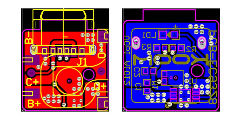 KCP9328A换弹式电子烟PCBA板PCB图