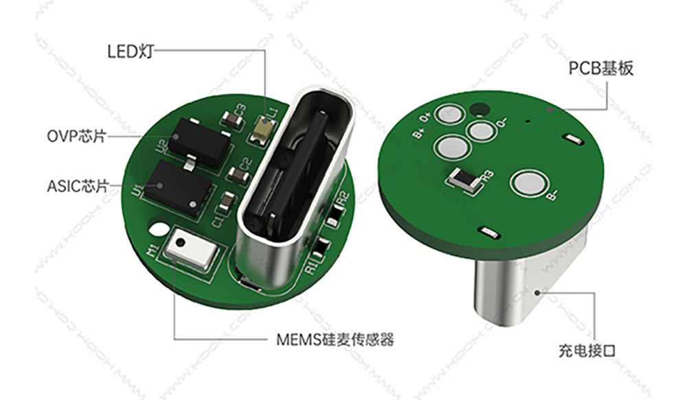 KCP9328C换弹式电子烟PCBA线路板硬件架构