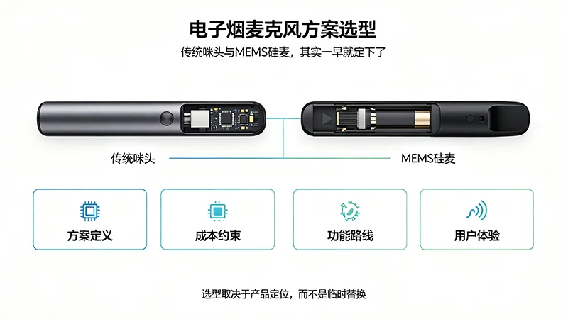 电子烟选传统咪头还是选MEMS硅麦其实一早就定下了